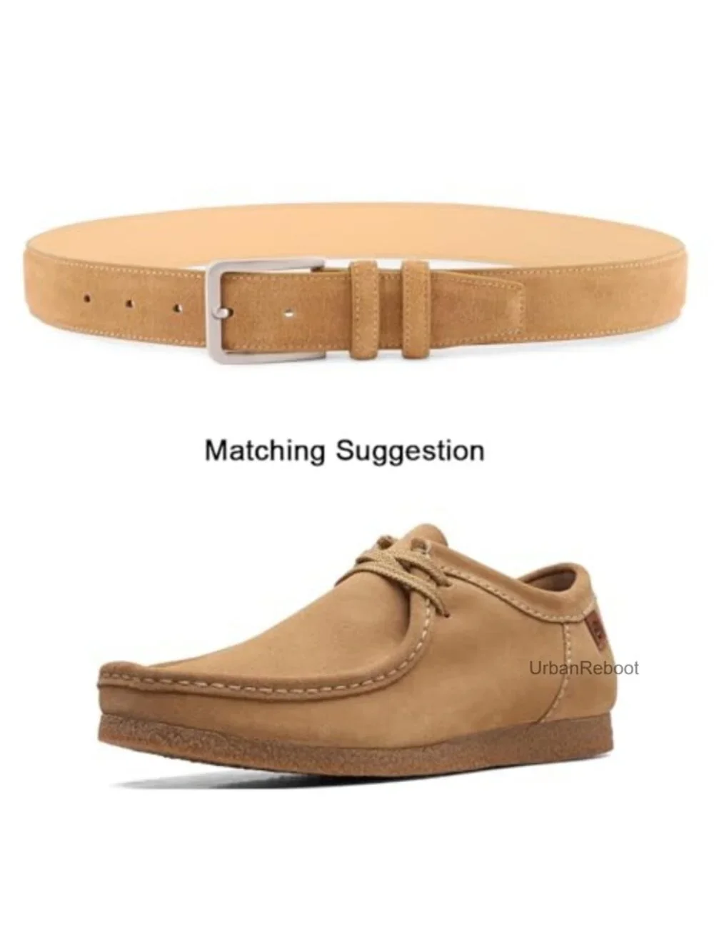 Men's Genuine Suede Leather Belt 1 3/8